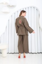 Olive Green linen suit - Image 4